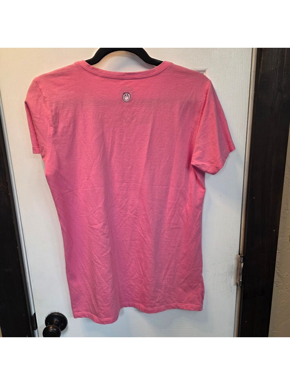 Life is Good Women's Pink V-Neck T-Shirt with Wine Glass Graphic-Size Medium - Picture 5 of 7